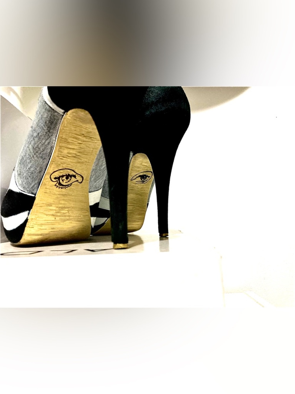 Custom Upcycled  David Bowie Life on Mars Platform Heels